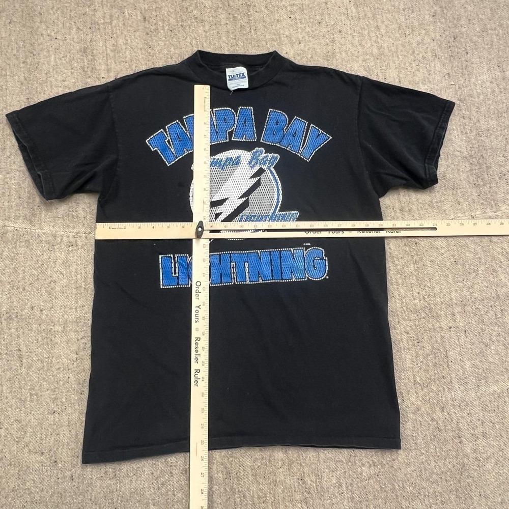 Vintage Tampa Bay Lighting Shirt Mens Large Black 1990s NHL Hockey - Picture 5 of 8